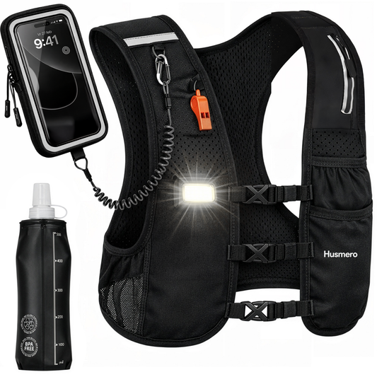 Husmero® Hardloopvest met Verlichting – Veilig & Comfortabel Onderweg